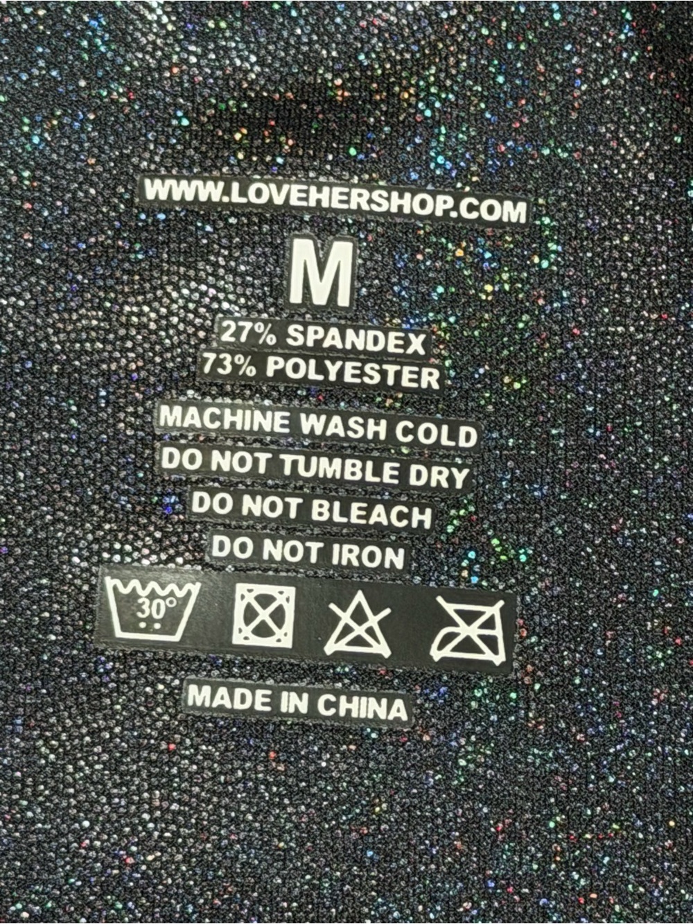 LOVE HER Black Pearl Metallic Shimmer Holographic 7/8 High Waist Legging M - Picture 9 of 12